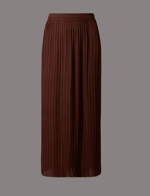 Tailored Fit Pleated Midi Skirt